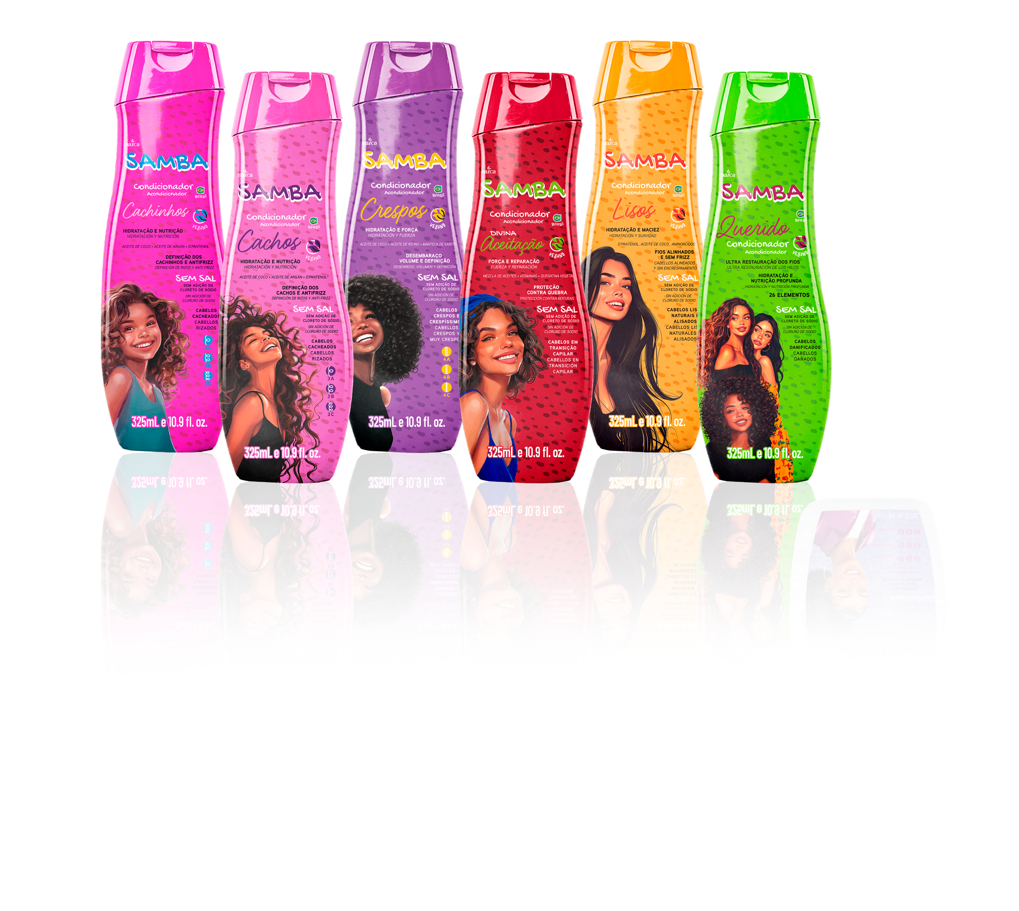 Productos de cuidado capilar Samba para diferentes tipos de cabello